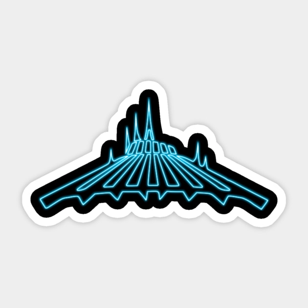 Neon Space Mountain Sticker by ThisIsFloriduhMan